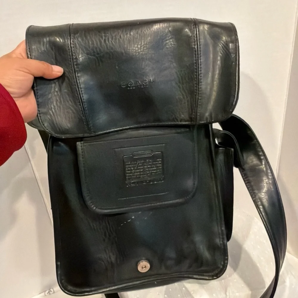 Coach Black Leather Messenger Bag